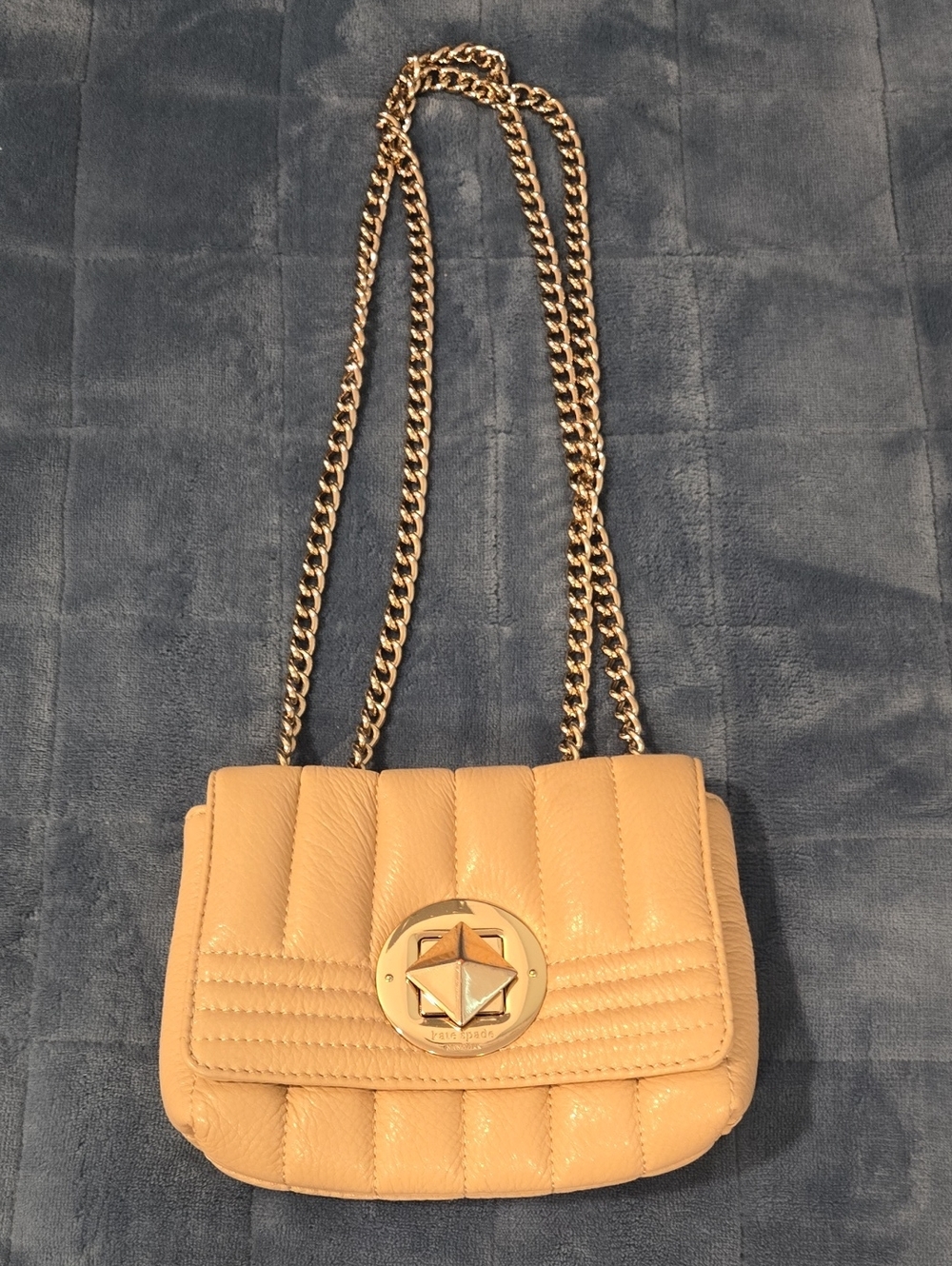 kate spade Beige Quilted Crossbody with Gold Star Turn-Lock